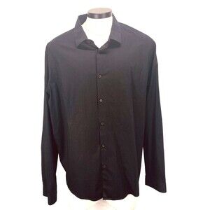 ASOS Dress Shirt Size 4XL Long Black Button UpTall Formal Event Business Edgy